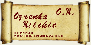 Ozrenka Milekić vizit kartica